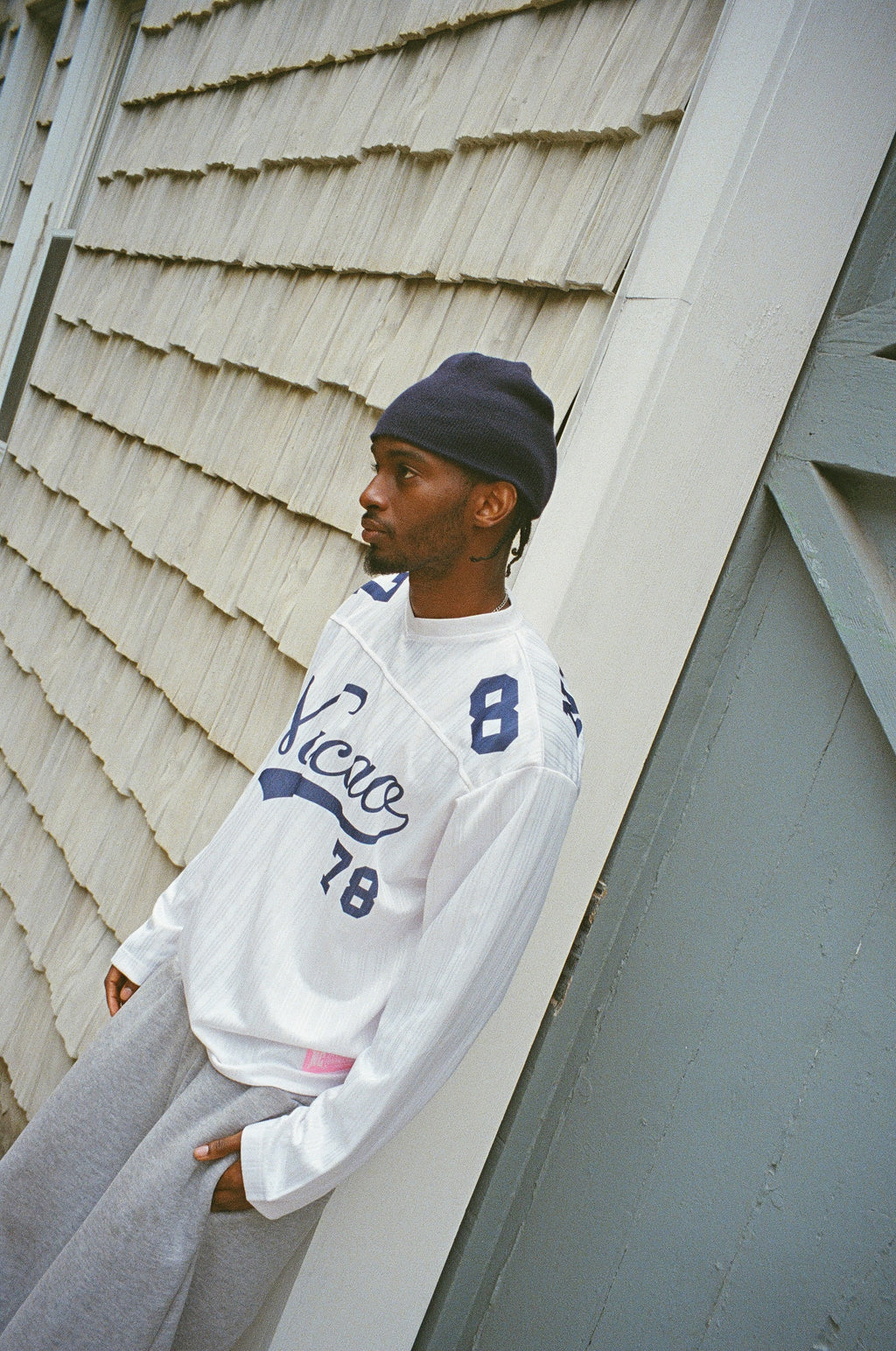 Silk White and Navy 78 Football Jersey