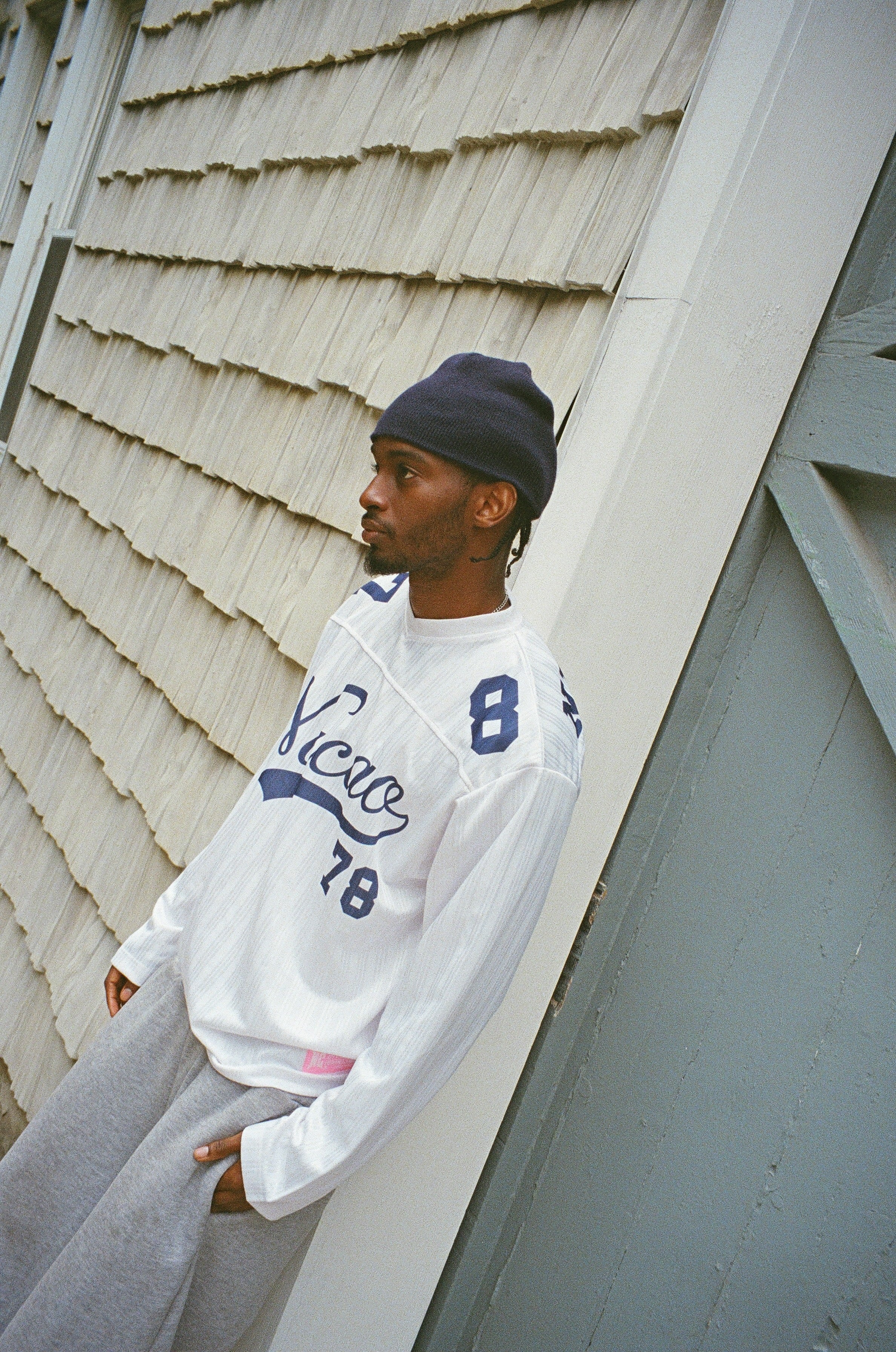 Silk White and Navy 78 Football Jersey